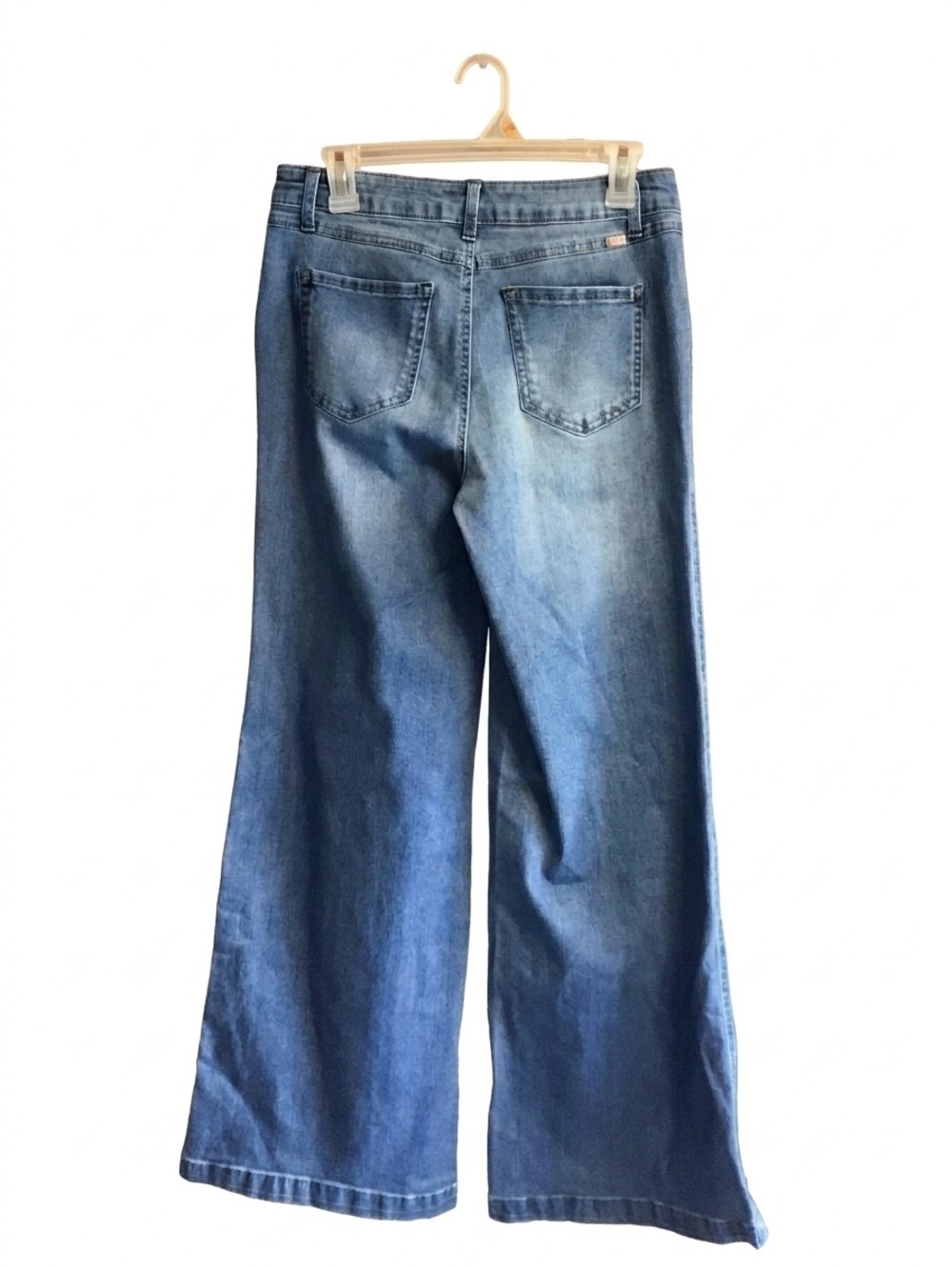 1822 Denim Wide Leg Patch Pocket Jeans Medium Wash Size 6 Excellent Condition - Picture 4 of 4